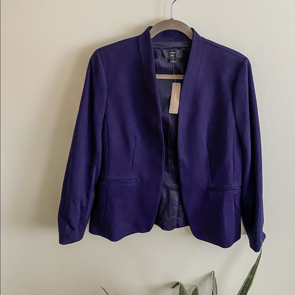 Collarless Blue Blazer